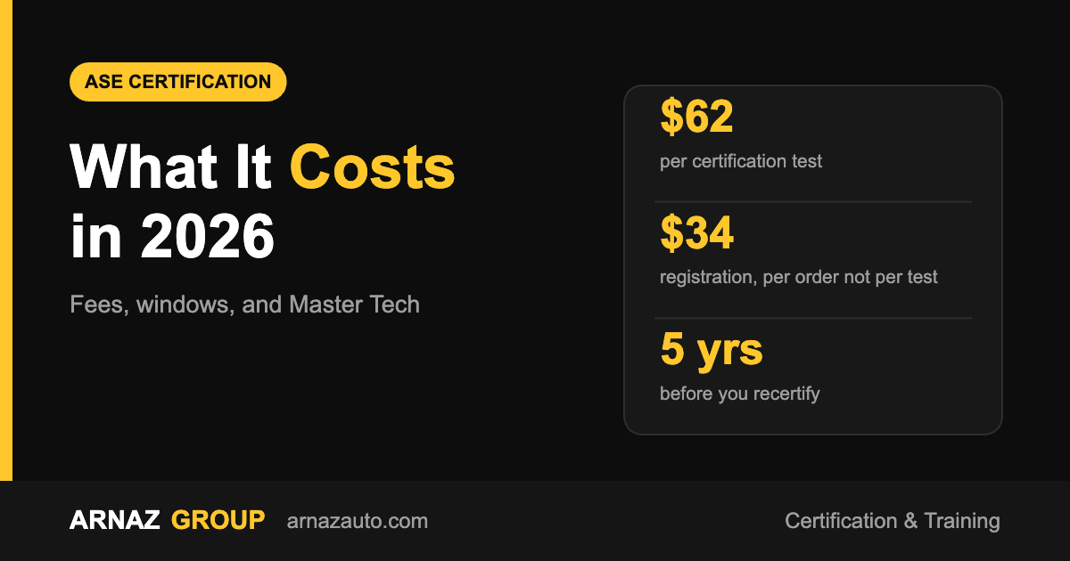 ASE Certification in 2026: What It Costs and How to Register