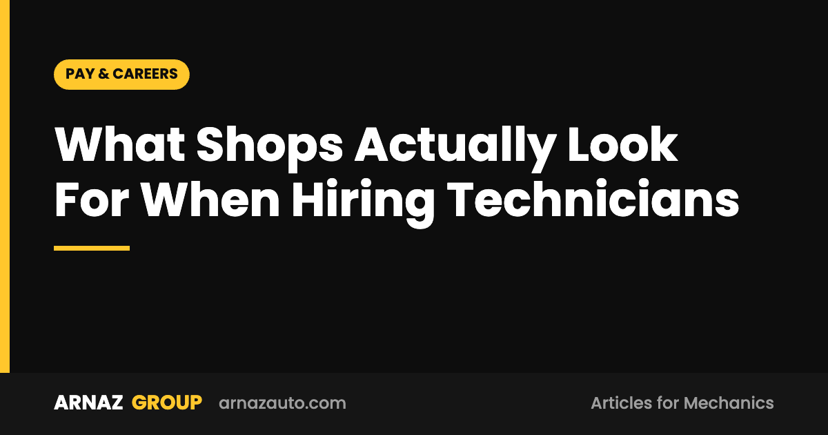 What Shops Actually Look For When Hiring Technicians